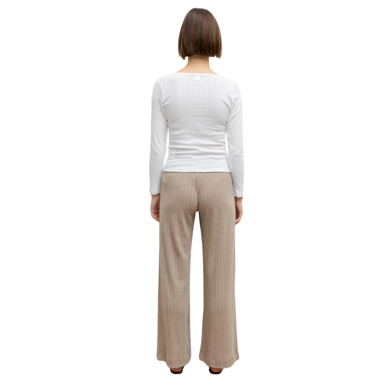 White Pointelle Scoop Neck