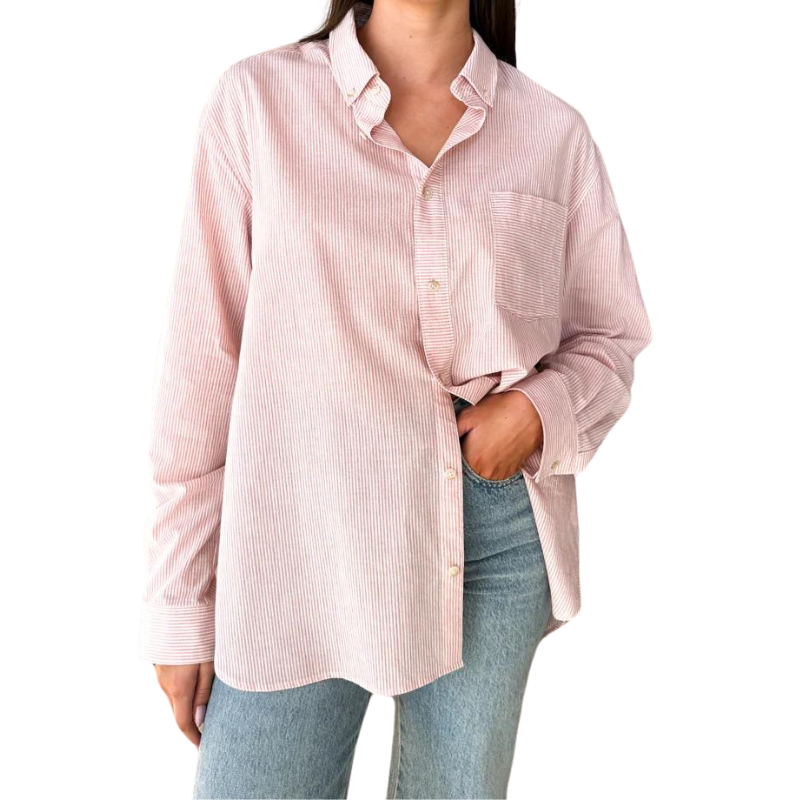 Ryan Shirt Rose Stripe Front - BH&Co