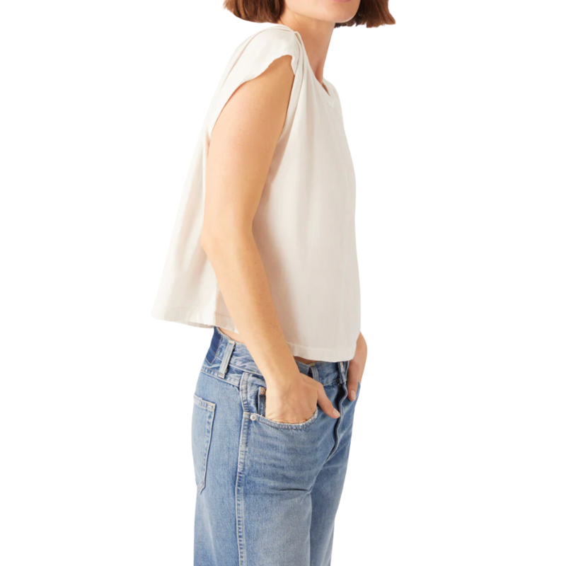 Gerty Crop Tee in Eggshell Side - BH&CO