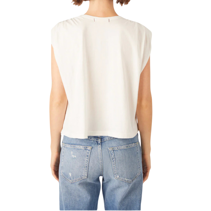 Gerty Crop Tee in Eggshell Back - BH&CO