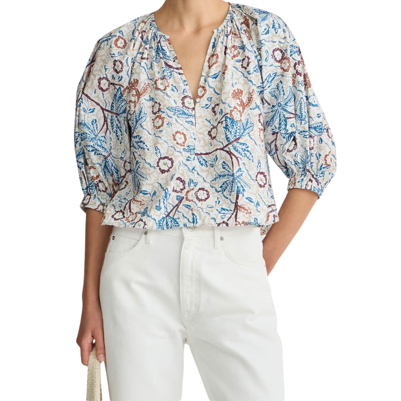 Nele Lantern Sleeve Top Batik