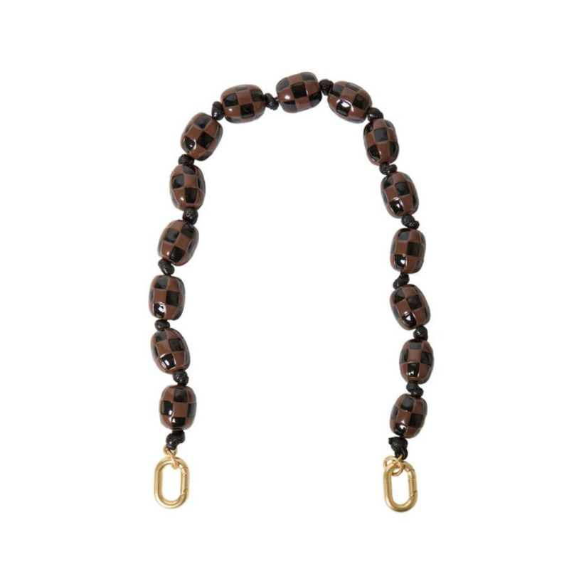 Shortie Strap in Black and Brown Checker