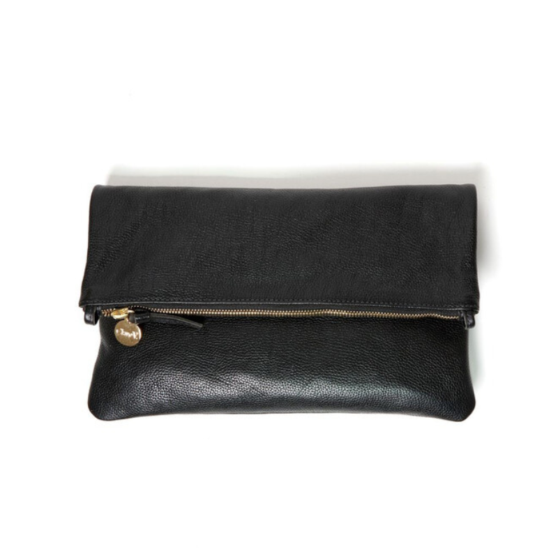 Foldover Clutch in Petit Caviar