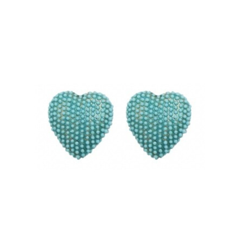 Beaded Heart Studs - BH&Co