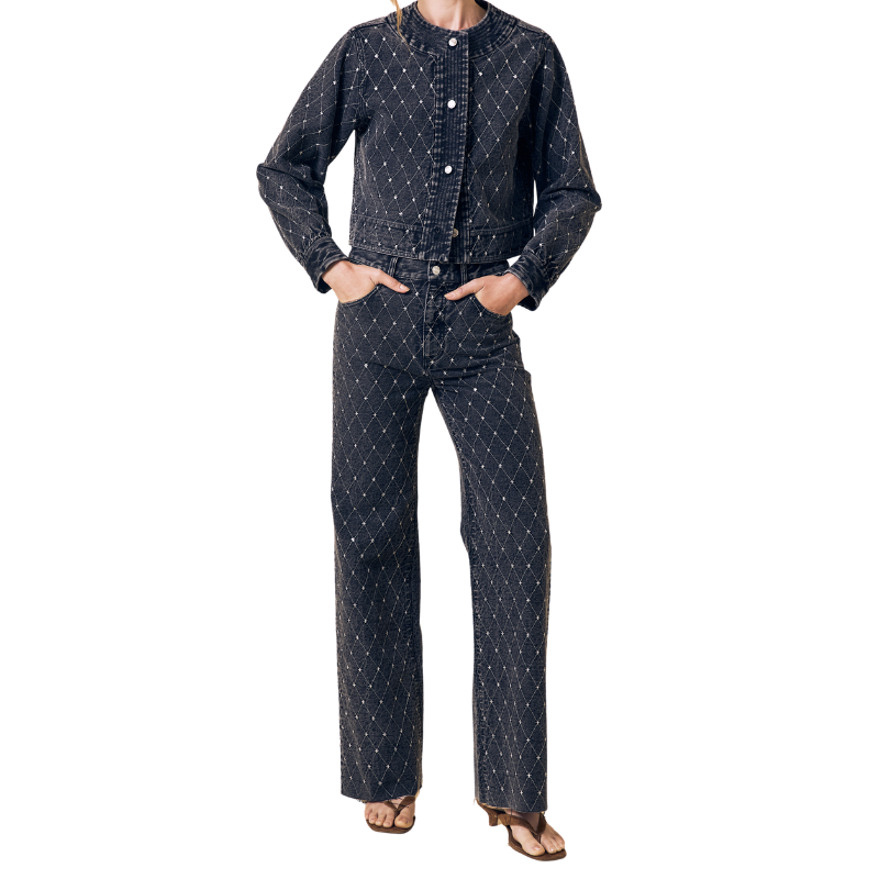 Diamond Stitch Column Jean