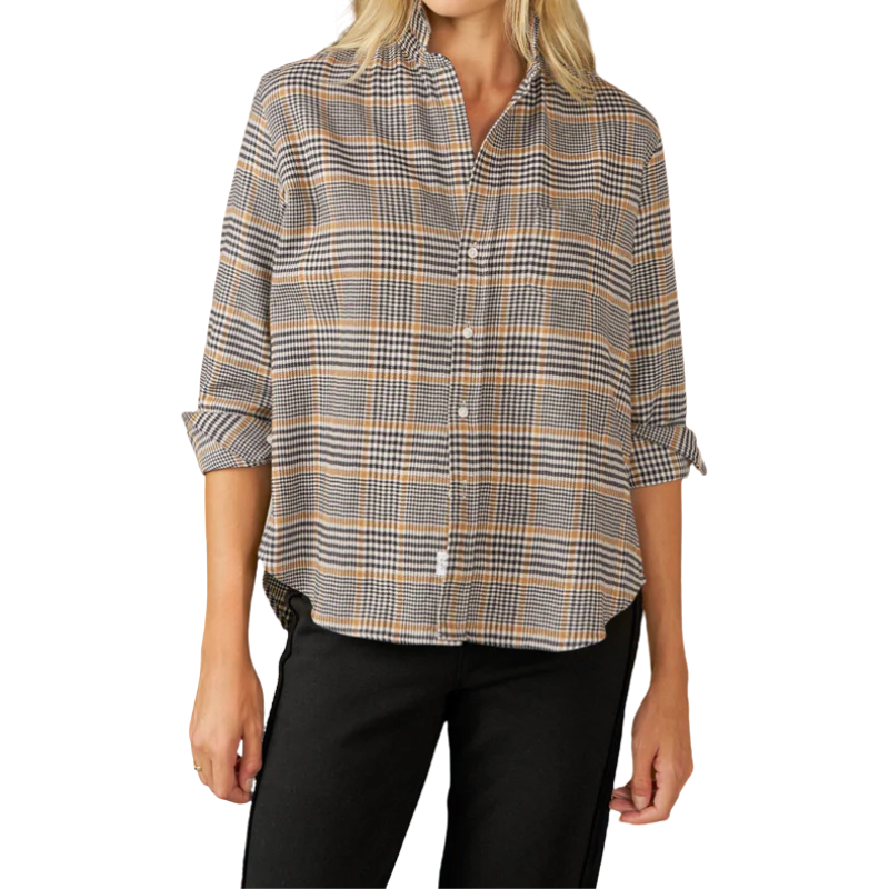 Eileen Shirt in Camel/Black Plaid