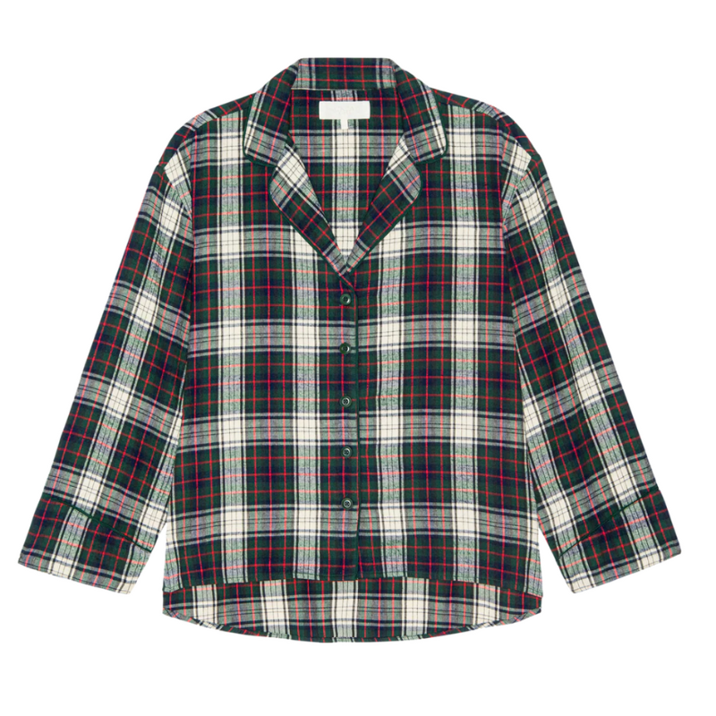 Plaid shirt with a collar on a white background