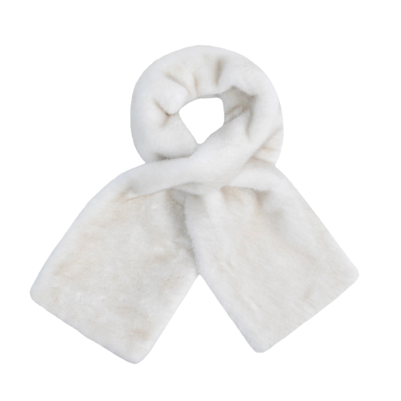 Jemma Faux Mink Scarf, Ecru - BH&CO