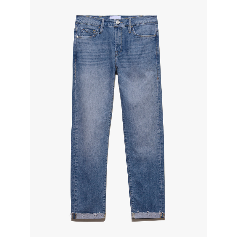 Blue jeans on a white background