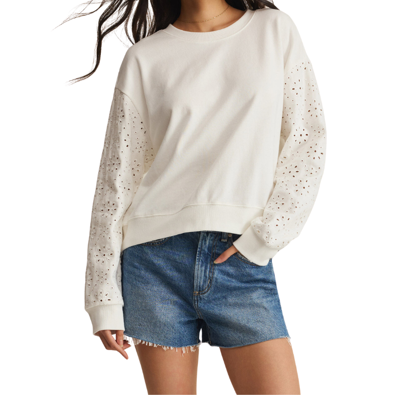 Mosaic Knit Eyelet Sweatshirt - BH&CO