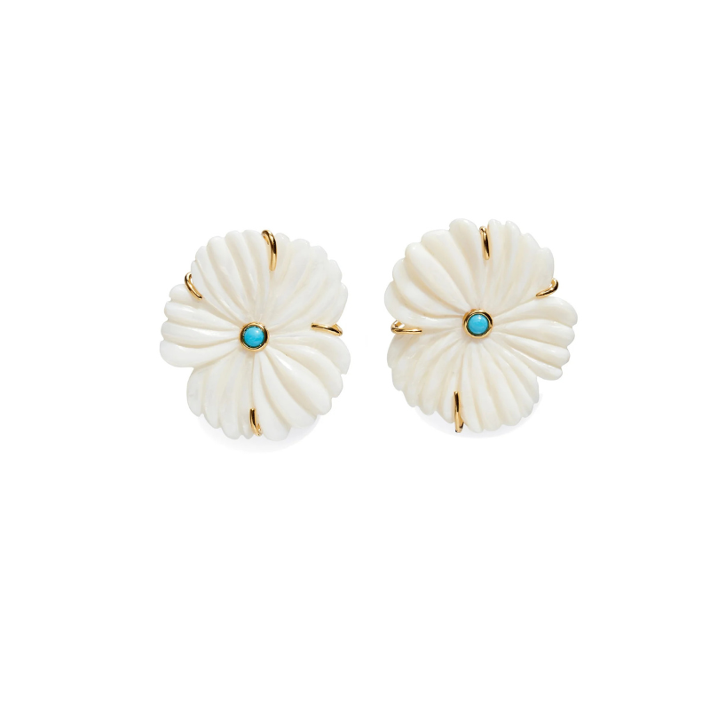 New Bloom Studs in Pearl -BH&CO