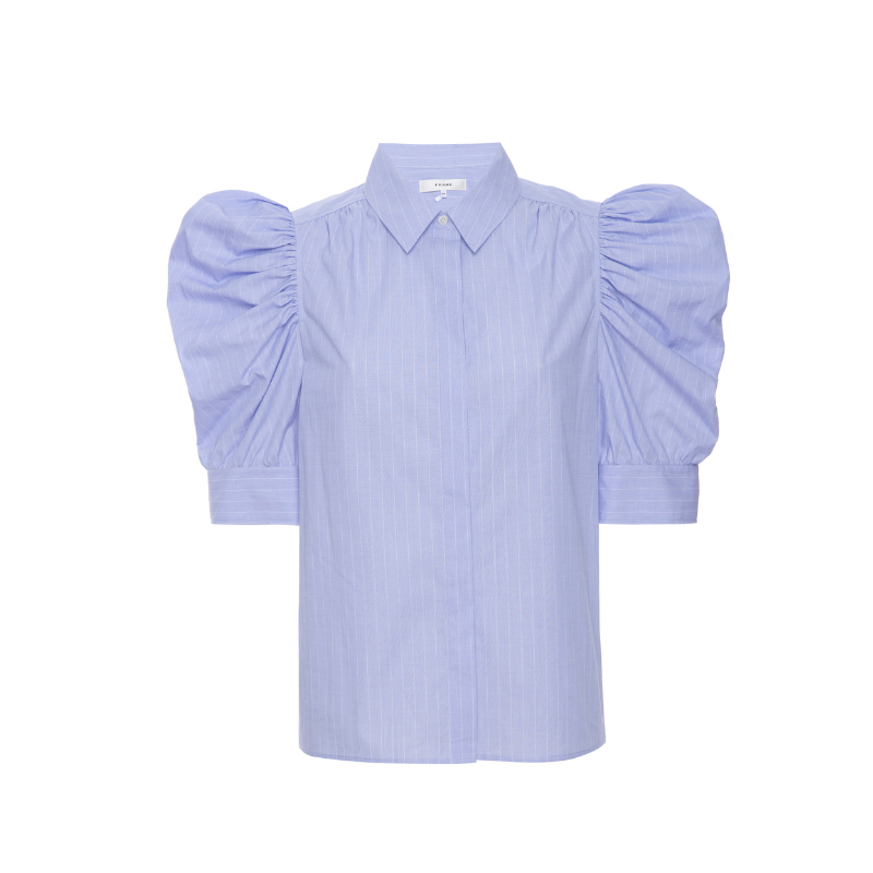 Ruched Chambray Puff Sleeve - BH&Co