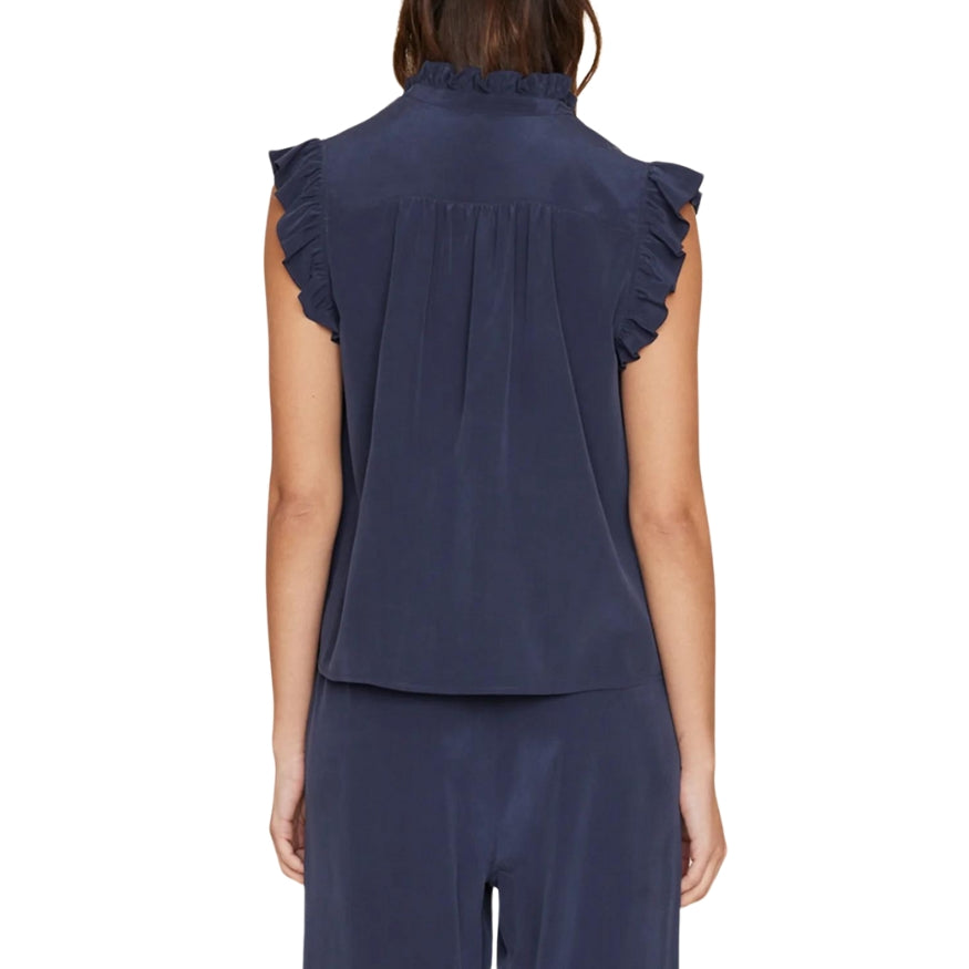Silk Brenna Top Navy - BH&Co