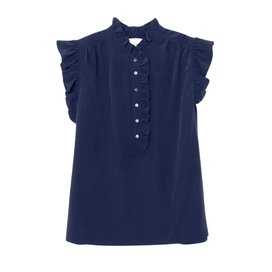 Silk Brenna Top Navy - BH&Co