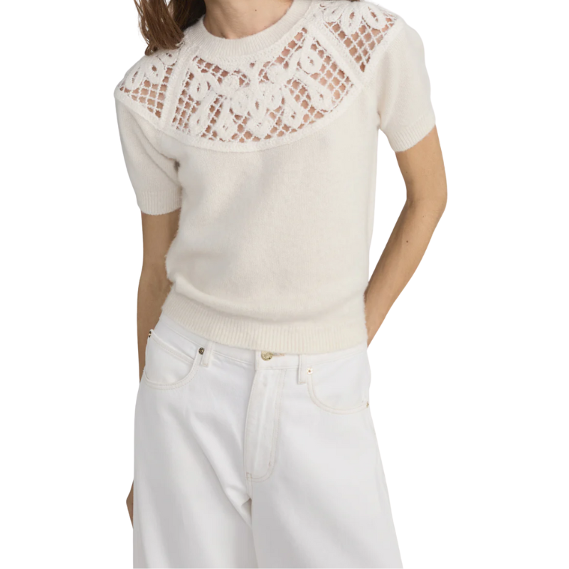 The Lace Gathered Sweater