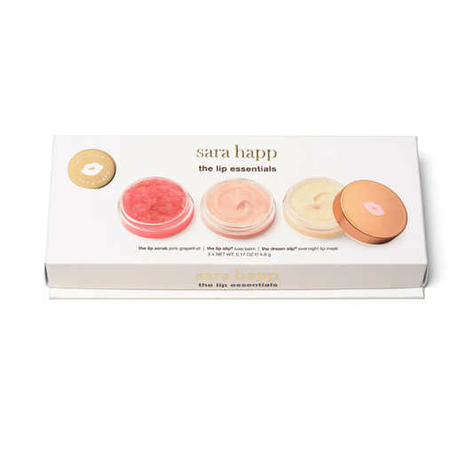 sara happ lip balm set packaging on a white background