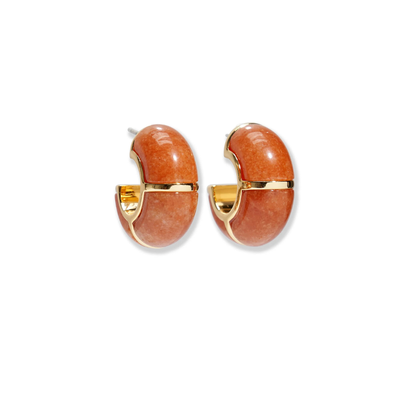 Zellige Hoops in Peach Aventurine - BH&CO