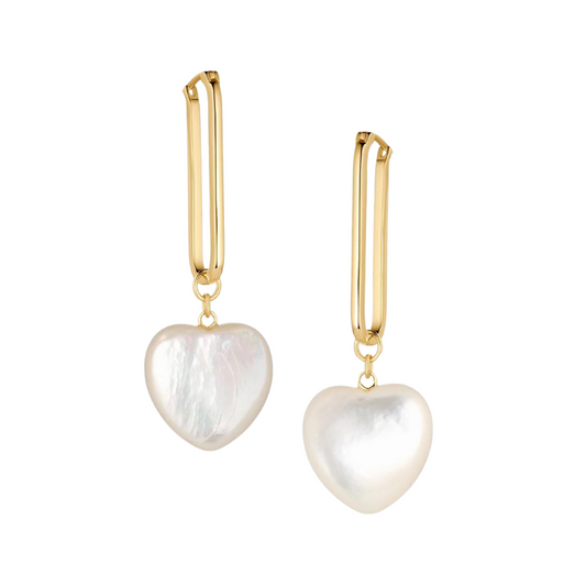 Gemma Heart Earrings in Mother of Pearl - BH&Co