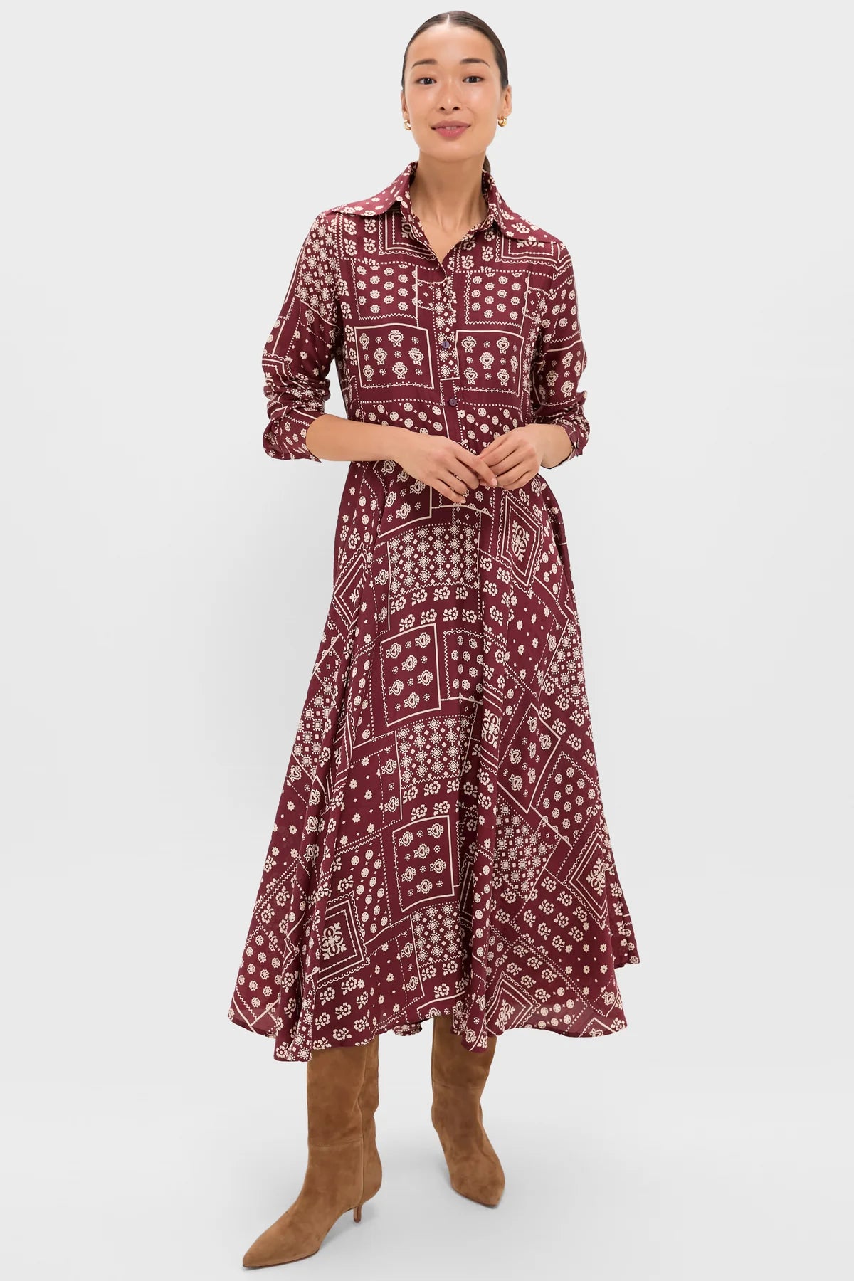 Aelin Saddle Panel Silk Dress