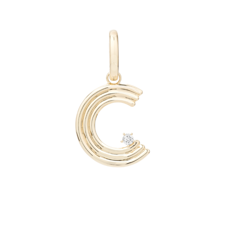 Groovy Diamond Initial Hinged Charm C - BH&Co. 