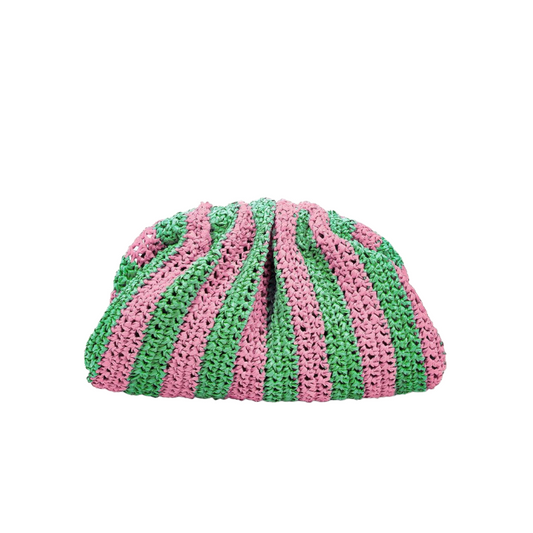 Pink Stripe Game Crochet Clutch - BH&Co