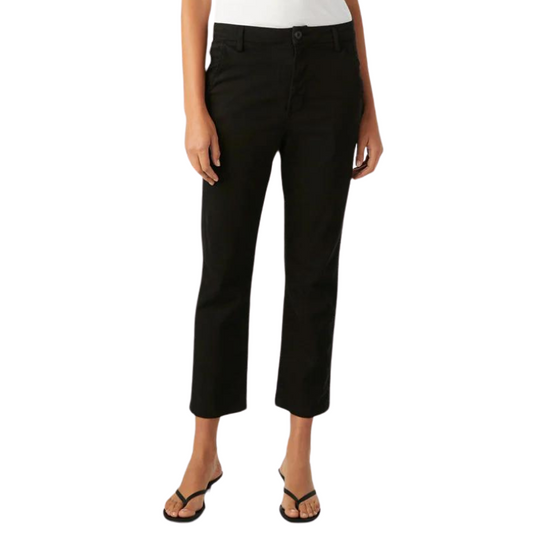 Easy Trouser Relaxed Crop Straight in Black  front 0- BH&Co