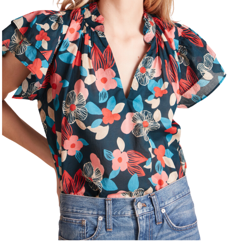 Clover Blouse Pink Hibiscus - BH&Co