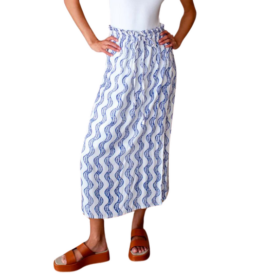 Indigo Vine Wave Skirt Front - BH&Co