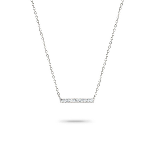 Pave Bar Necklace in Silver - BH&Co. 