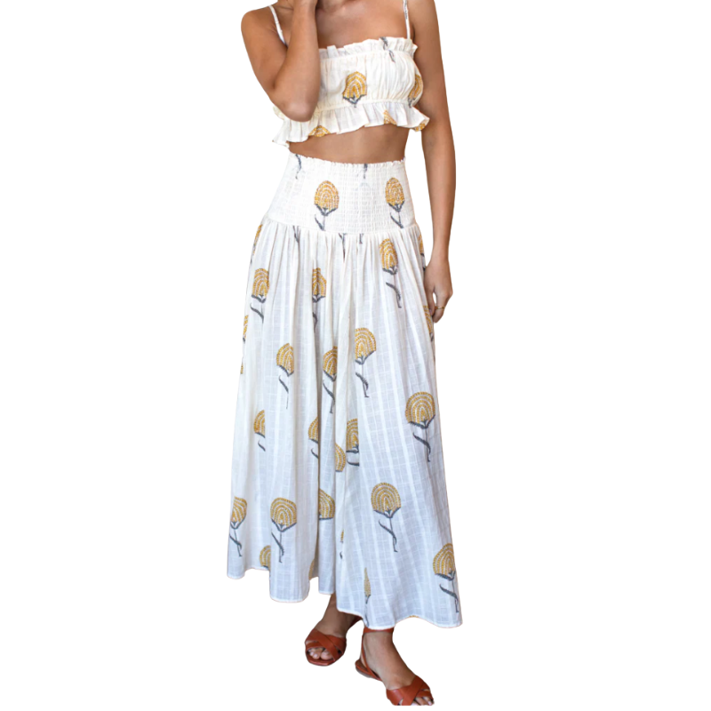 Fan Flowers Marigold Maxi Skirt
