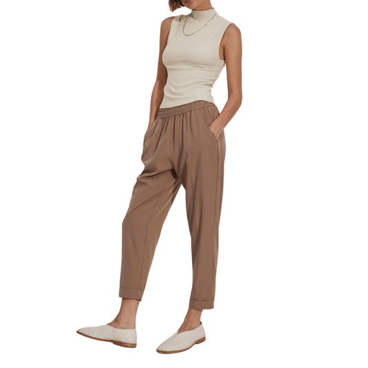 Oakland Turnup Taper Pant in Taupe Stone - BH&Co