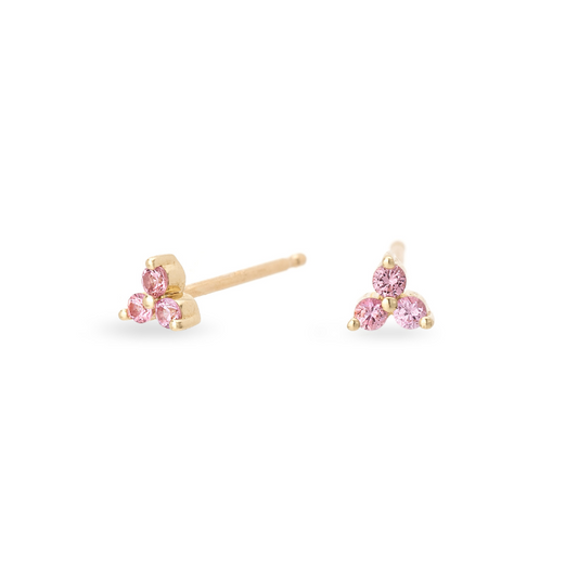 Super Tiny Pink Sapphire Cluster Posts - BH&Co