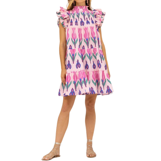 Pintuck Flirty Dress in Sumba Pink - BH&Co