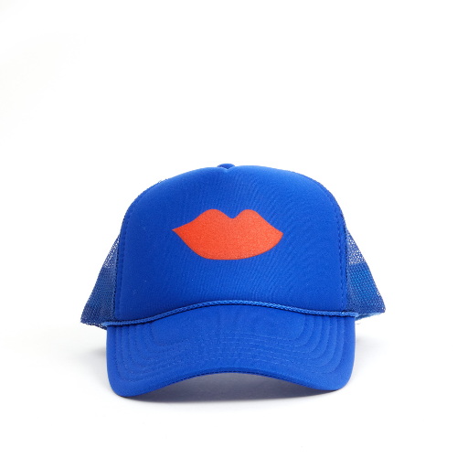 Lips Trucker Hat in Cobalt Blue - BH&Co. 