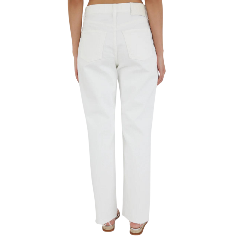 Amherst Wide Straight White Denim Back - BH&Co