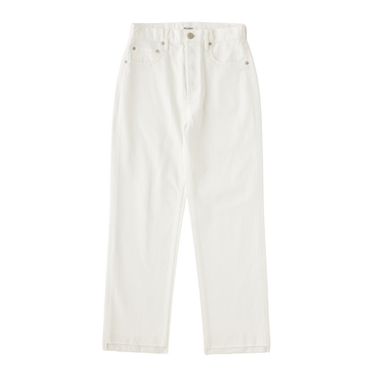 Amherst Wide Straight White Denim Flat - BH&Coi