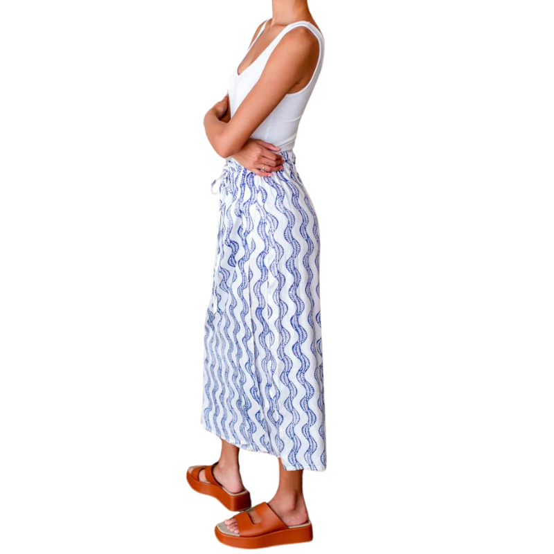 Indigo Vine Wave Skirt Side - Bh&Co