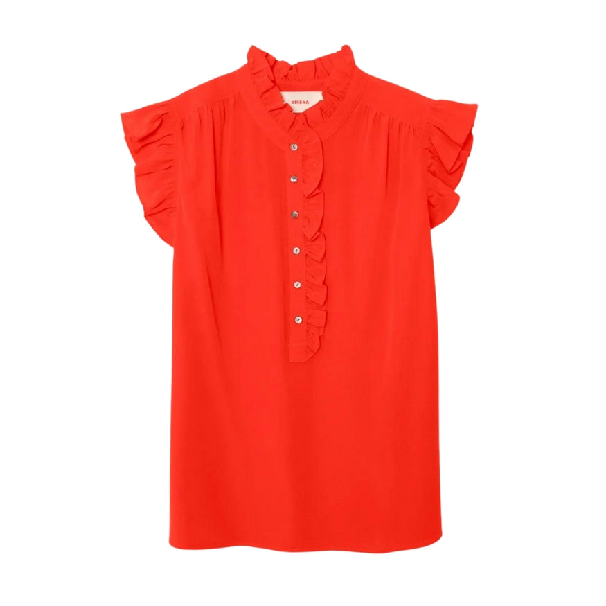 Silk Brenna Top, Flame Scarlet