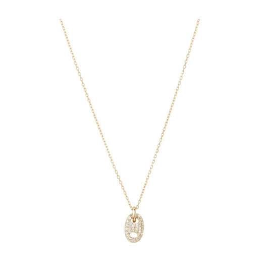Tiny Pave Mariner Necklace in Gold - BH&CO. 