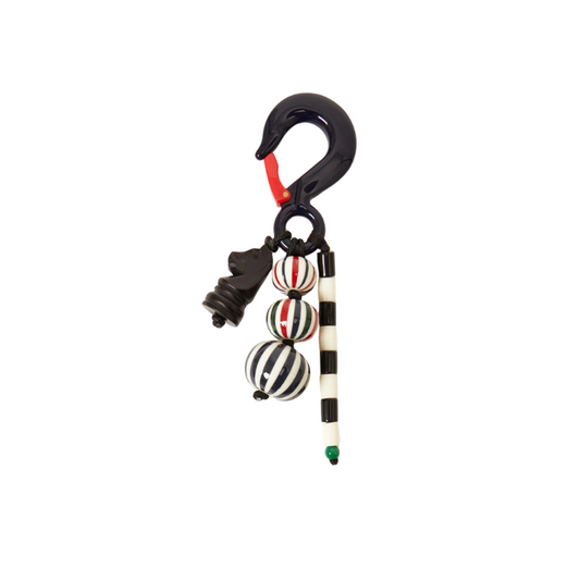 Beaded Stripe Bag Charm