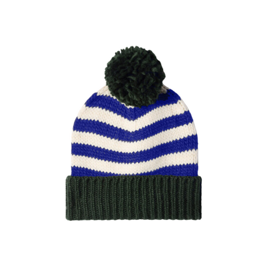 Blue Stripe Striped Beanie - BH&Coi