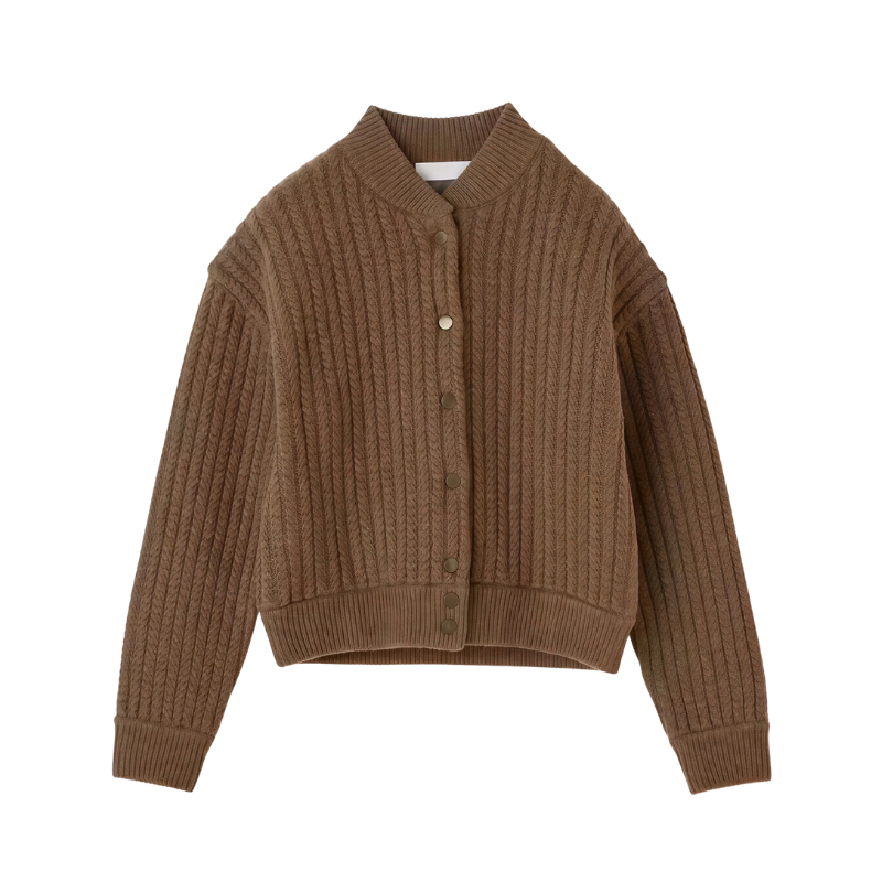 Cable Knit Blouson Cardigan - BH&CO