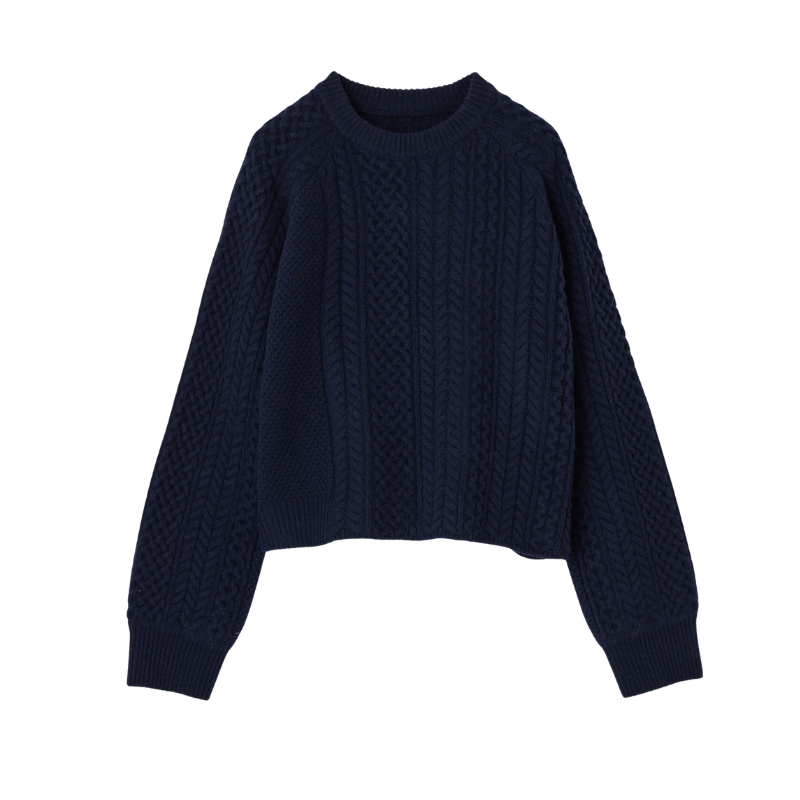 Cable Pullover in Navy - BH&CO