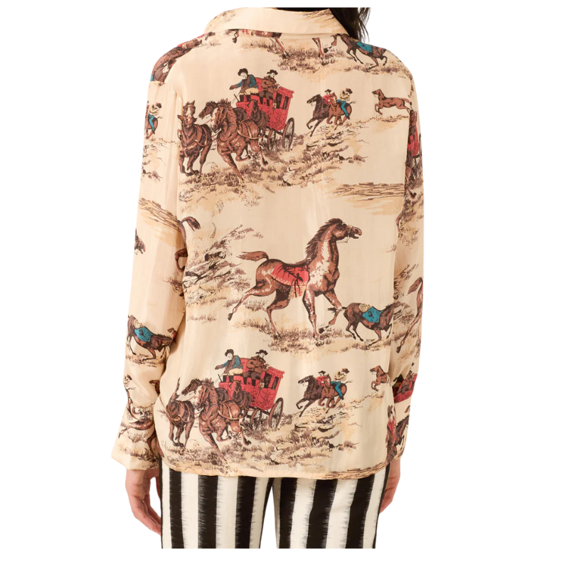 Sweatshirt with cowboy and horse print on a white background