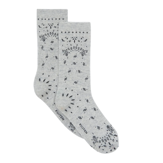 Cashmere Bandana Sock, Grey - BH&CO