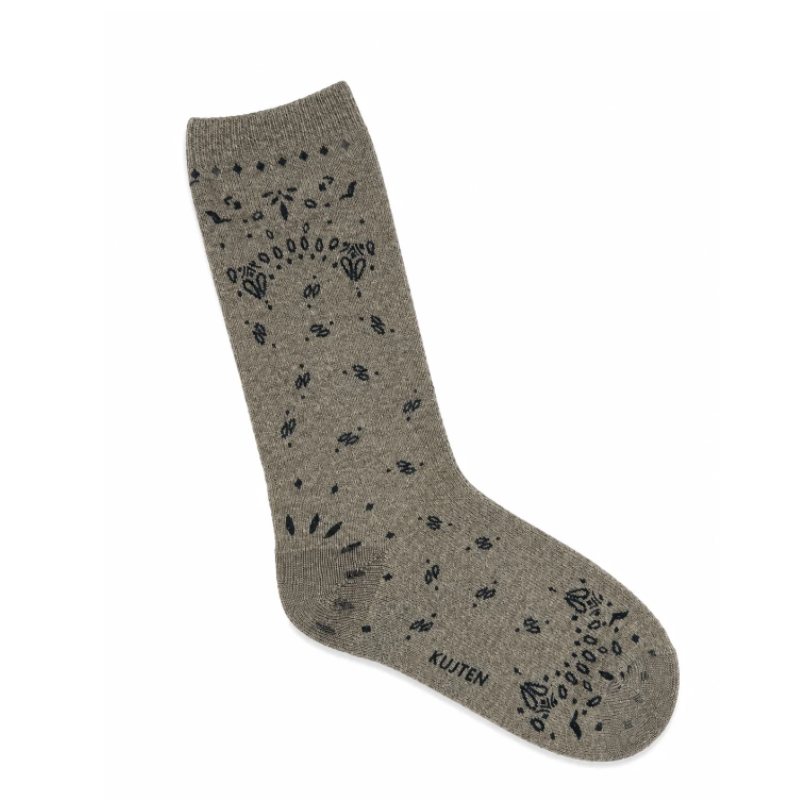 Cashmere Bandana Sock, Kaki Marl - BH&CO