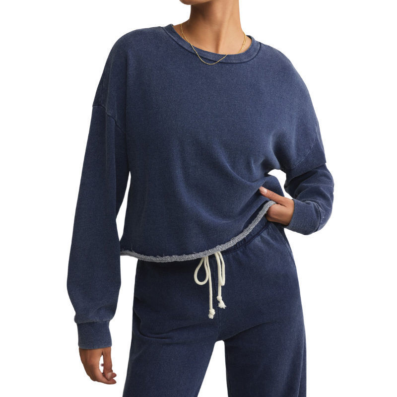 Circuit Knit Denim Sweatshirt
