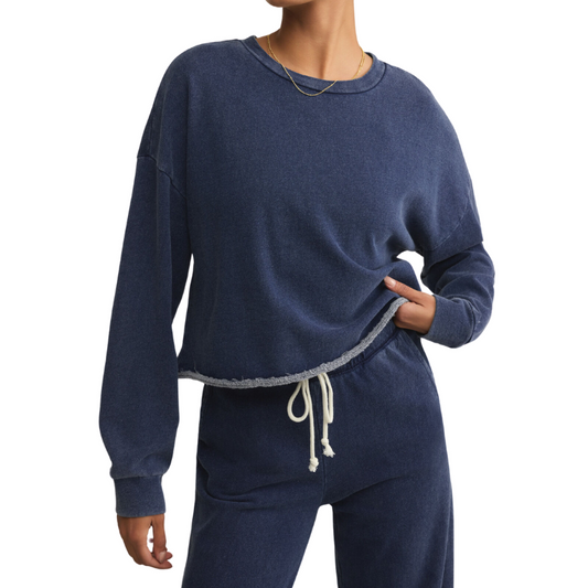 Circuit Knit Denim Sweatshirt