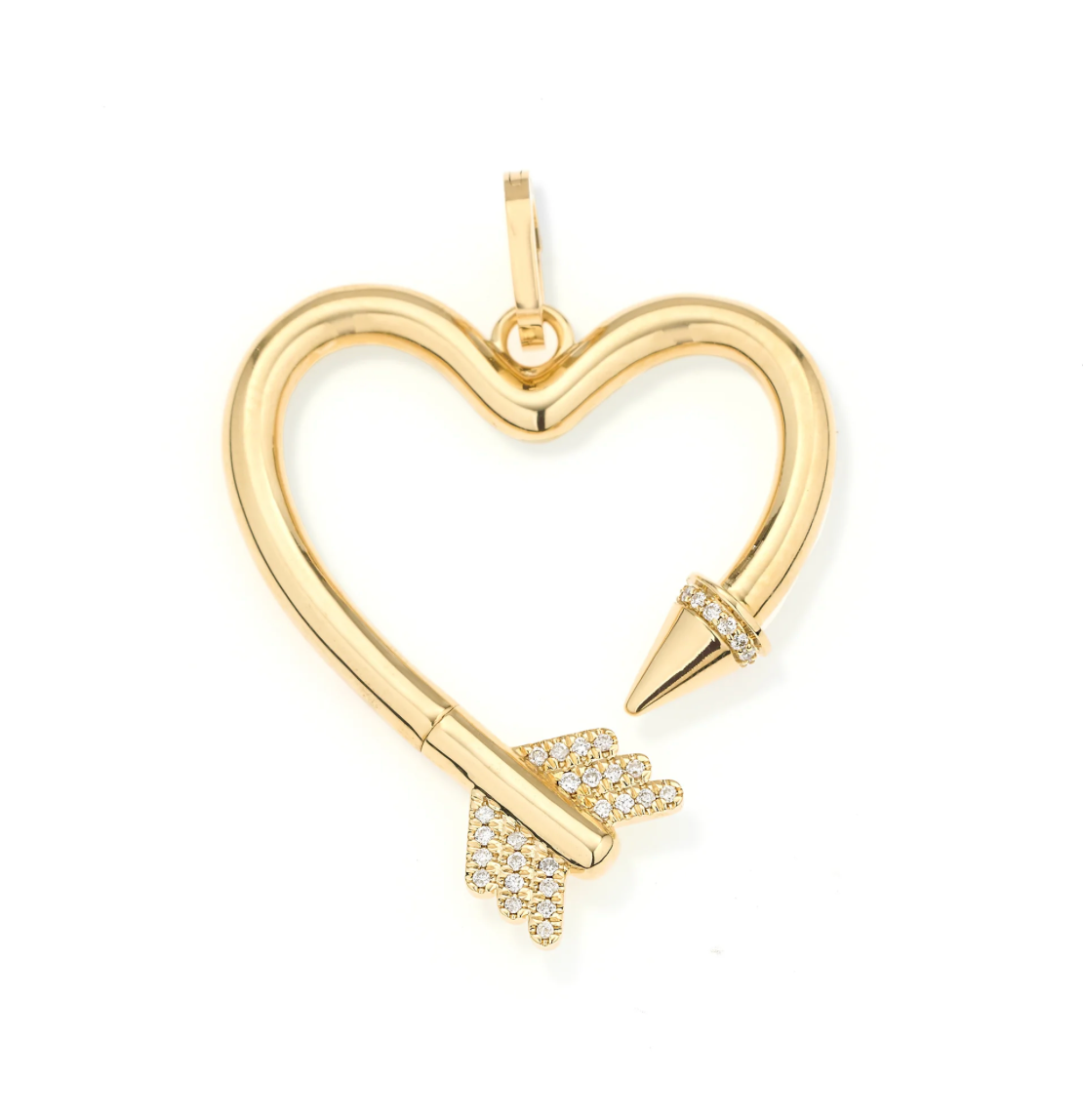 Diamond Arrow Heart Hinged Charm - BH&Co