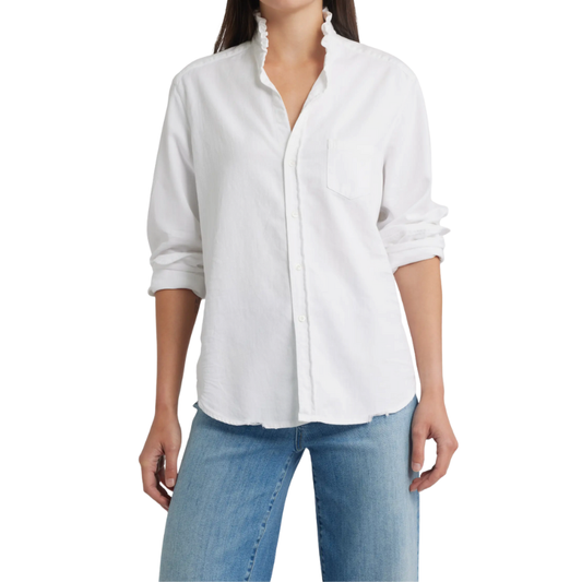 Eileen Ruffle Shirt in White